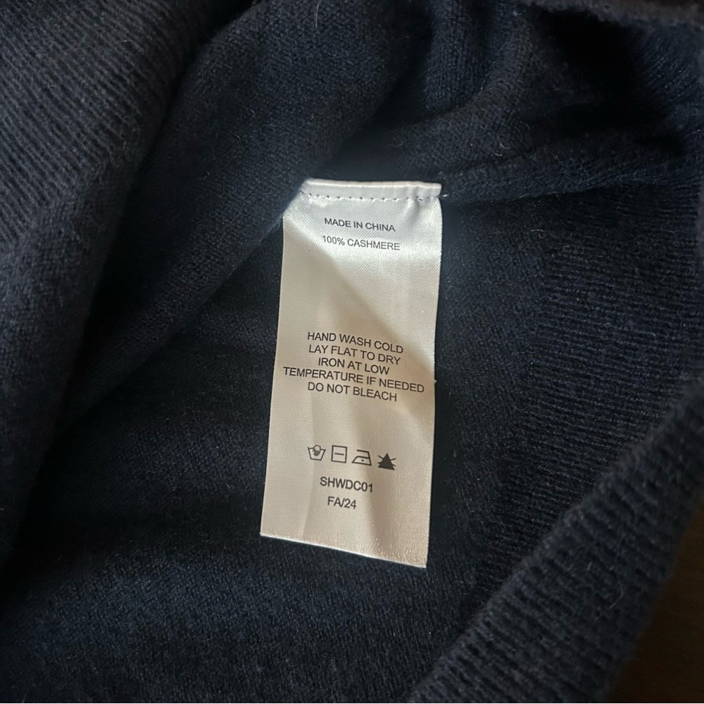 Quince 100% Mongolian Cashmere Women’s V-Neck Sweater in Navy Size XXL - Picture 7 of 10